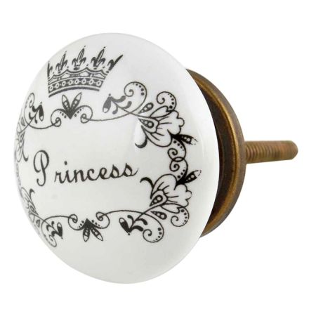 Princess Word Flat Ceramic Cabinet knobs